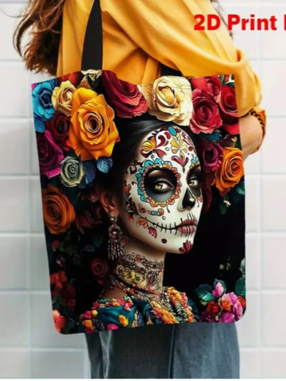 “Dia de los Muertos Day of the Dead” Tote Shopping Bag (BRAND-NEW & SO PRETTY!)
